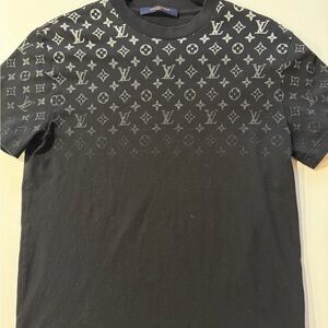 Louis Vuitton Designer Ombré Black Patterned Men's Shirt XS